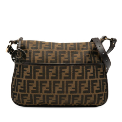 Fendi B Fendi Brown Canvas Fabric Zucca Chef Crossbody Italy