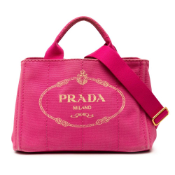 Prada B Prada Pink Hot Pink Canvas Fabric Small Canapa Logo Satchel Turkey