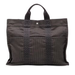 Hermès B Hermès Gray Dark Gray Canvas Fabric Herline MM France