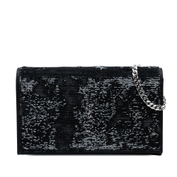 Saint Laurent AB Saint Laurent Black Sequin Other Monogram Kate Wallet on Chain Italy