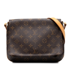 Louis Vuitton B Louis Vuitton Brown Monogram Canvas Fabric Monogram Musette Tango Short Strap United States