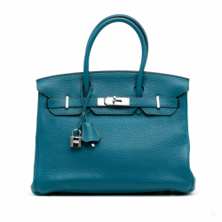 Hermès Birkin 30 Togo Leather Top-handle Bag Cobalt