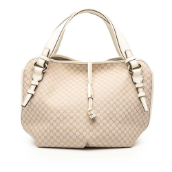 Celine B Celine Brown Beige Canvas Fabric Macadam Bittersweet Hobo China