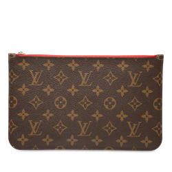 Louis Vuitton AB Louis Vuitton Brown Monogram Canvas Fabric Monogram Neverfull Pouch Spain