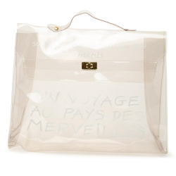 Hermès B Hermès White PVC Plastic Vinyl Souvenir De L Exposition Kelly Handbag France