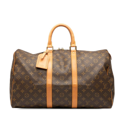 Louis Vuitton B Louis Vuitton Brown Monogram Canvas Fabric Monogram Keepall 45 France