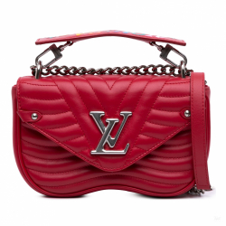 Louis Vuitton New Wave Chain PM Leather Flap Crossbody Red