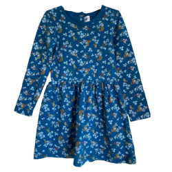 Petit Bateau Blaues Kleid mit Blumen