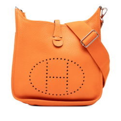 Hermès AB Hermès Orange Calf Leather Clemence Evelyne III 29 France