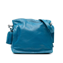 Loewe B LOEWE Blue Nappa Leather Leather Nappa Flamenco Tassel Crossbody Spain