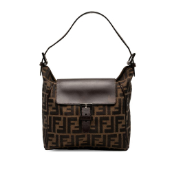 Fendi B Fendi Brown Canvas Fabric Zucca Shoulder Bag Italy