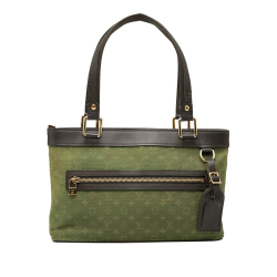Louis Vuitton B Louis Vuitton Green Dark Green Canvas Fabric Monogram Mini Lin Lucille PM France