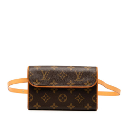 Louis Vuitton AB Louis Vuitton Brown Monogram Canvas Fabric Monogram Pochette Florentine France