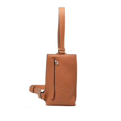 Loewe AB LOEWE Brown Calf Leather Soft Grained skin Vertical T Pocket Crossbody Spain