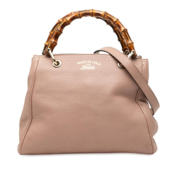 Gucci B Gucci Pink Calf Leather Small skin Bamboo Shopper Satchel Italy