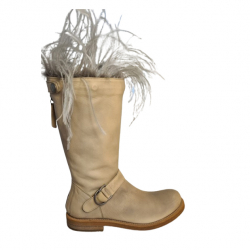 Brunello Cucinelli High boots with natural feathers