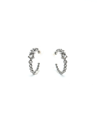 Chanel CC Rhinestone Hoop Earrings