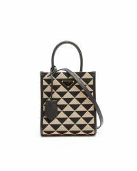 Prada Symbole Triangolo Jacquard Mini Tote Bag
