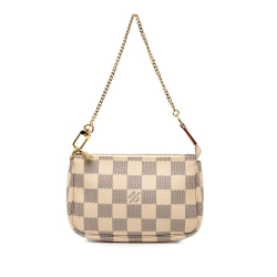 Louis Vuitton B Louis Vuitton White Damier Canvas Fabric Damier Azur Mini Pochette Accessoires France