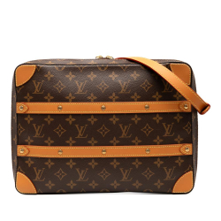 Louis Vuitton B Louis Vuitton Brown Monogram Canvas Fabric Monogram Soft Trunk Messenger MM France