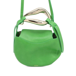 Chloé B Chloé Green Light Green Calf Leather Small Kiss Satchel Italy