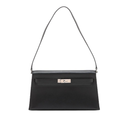 Hermès AB Hermès Black Goatskin Leather Chevre Chamkila Kelly Elan France