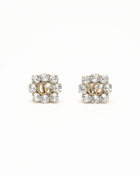 Gucci Flower Rhinestone Clip-on Earrings