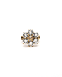 Gucci Flower Rhinestone Ring, size 17