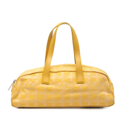 Chanel B Chanel Yellow Nylon Fabric New Travel Line Handbag Italy