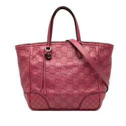 Gucci B Gucci Pink Calf Leather Small Guccissima Bree Satchel Italy