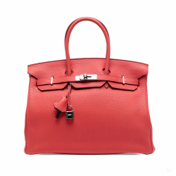 Hermès Birkin 35 Togo Leather Top-Handle Bag Rouge Casaque