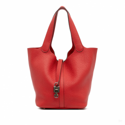 Hermès Picotin 22 Leather Lock Bucket Handbag Rouge Vif
