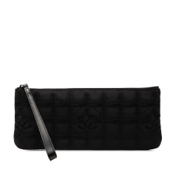 Chanel AB Chanel Black Nylon Fabric New Travel Line Wristlet Clutch Italy