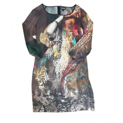 Just Cavalli Robe courte en soie à motifs