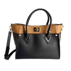 Louis Vuitton On My Side MM Leather Monogram Sides Tote Handbag Monogram