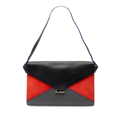 Celine B Celine Black with Multi Calf Leather Tricolor skin and Suede Diamond Shoulder Bag Italy