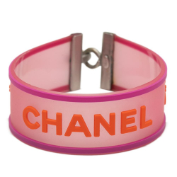 Chanel B Chanel Pink Rubber Other Logo Bracelet France