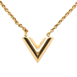 Louis Vuitton AB Louis Vuitton Gold Gold Plated Metal Essential V Necklace Italy