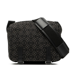 Loewe B LOEWE Black Canvas Fabric XS Anagram Military Messenger Bag Portugal