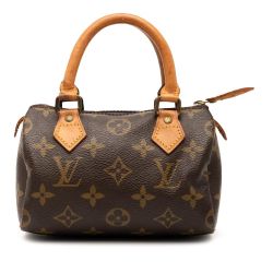 Louis Vuitton B Louis Vuitton Brown Monogram Canvas Fabric Monogram Mini Speedy HL France