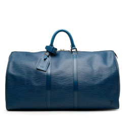 Louis Vuitton B Louis Vuitton Blue Epi Leather Leather Epi Keepall 55 France