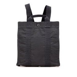 Hermès B Hermès Gray Canvas Fabric Herline Backpack MM France