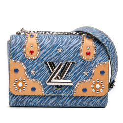 Louis Vuitton B Louis Vuitton Blue Epi Leather Leather Epi Denim Studded Twist MM France