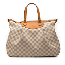 Louis Vuitton B Louis Vuitton White Damier Canvas Fabric Damier Azur Siracusa GM France
