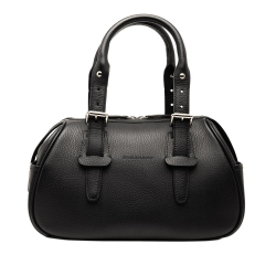 Burberry B Burberry Black Calf Leather Boston Bag Italy