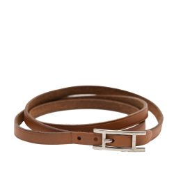 Hermès AB Hermès Brown Calf Leather Hapi 3 Double Tour Bracelet France