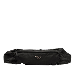Prada B Prada Black Nylon Fabric Tessuto Belt Bag Italy