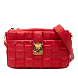 Louis Vuitton Pink Strawberry Lambskin Leather Leather Damier Quilt Lambskin Troca Pochette France