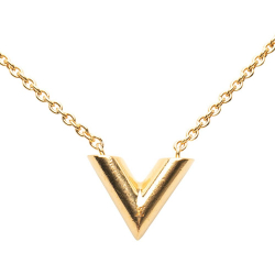Louis Vuitton B Louis Vuitton Gold Gold Plated Metal Essential V Necklace Italy