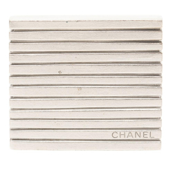 Chanel B Chanel Silver Silver Metal Logo Square Brooch France